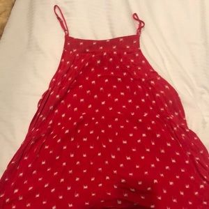 Red & White Tie Side Top